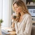 thumbnail image 3 of Iced Coffee Cup Reusable Glass Tumbler with Straw and Lid Reusable Iced Coffee Cup with Silicone Sleeve for Travel Daily Use Gift for Coffee Lovers, 3 of 8