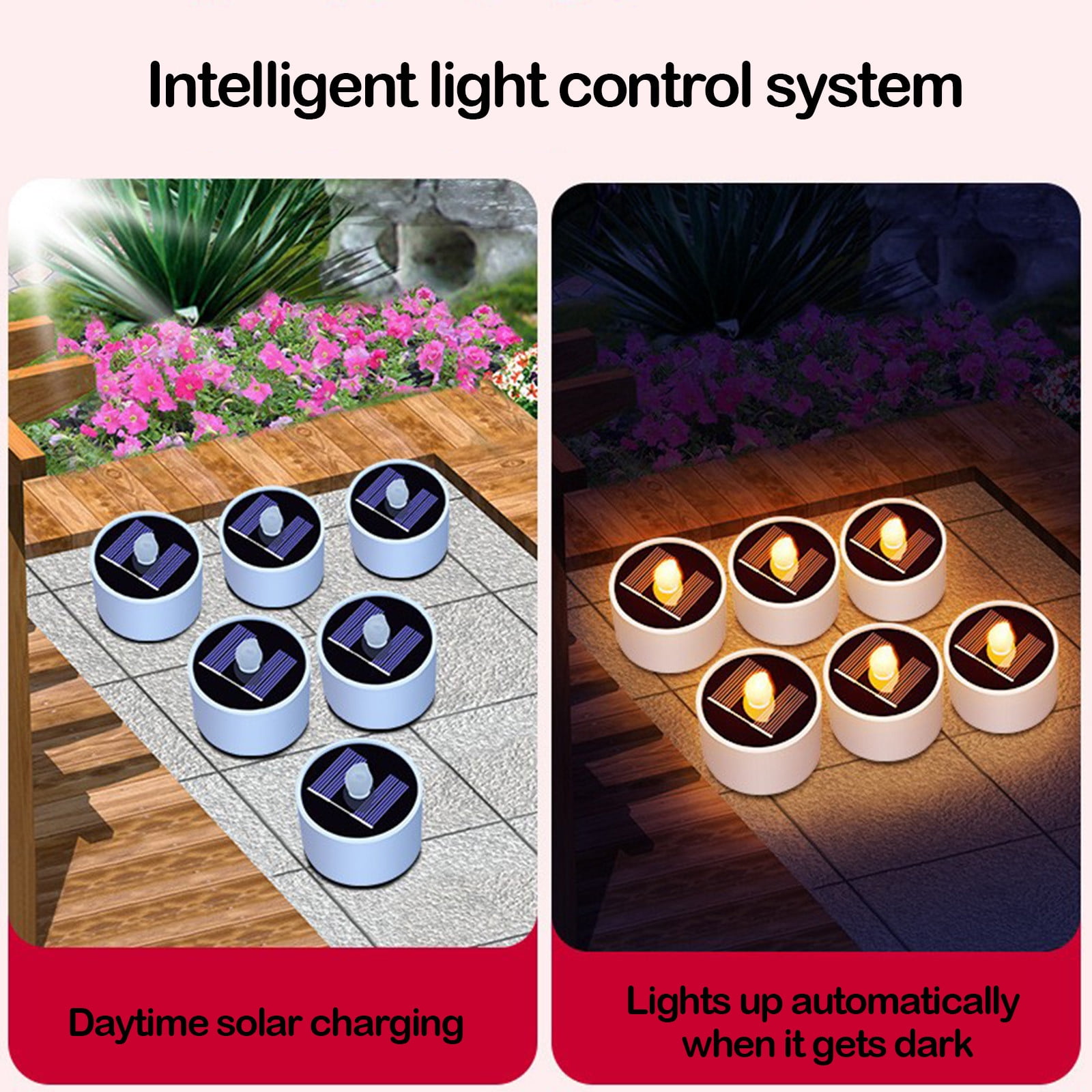 Solar Candle Lights Outdoor Waterproof - 1 Pack Rechargeable Flickering Tea Lights Solar Powered Reusable LED Candles Flameless Lamp Nightlights for Lanterns Garden Camping Home Decor, 2.12x2.08in