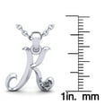 thumbnail image 5 of SuperJeweler K Initial Necklace in 14 Karat White Gold, Diamond Accent and Swirly, With Free 18 inch Cable Chain, for Women, 5 of 6