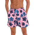 thumbnail image 4 of Capreze Mens Beach Pants Drawstring Swimsuit Pocket Boardshorts Breathable Beachwear High Waist Swimwear Pink Flower XXL, 4 of 8