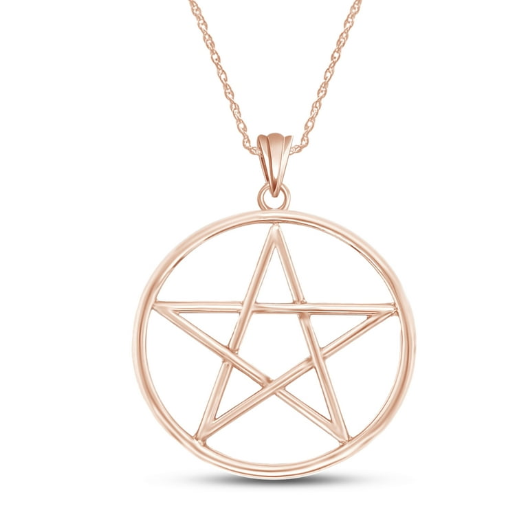 Rose gold sales pentagram necklace