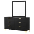 thumbnail image 4 of Kendall 6-drawer Dresser with Mirror Black and Gold, 4 of 4