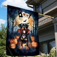 thumbnail image 3 of Happy Halloween Vampire Rottweiler BOO with Pumpkins Fun and Spooky House Flag 28x40in Double Sided Rottie Dog Lover Gifts Idea Outdoor Decor - 00018, 3 of 5