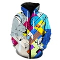 thumbnail image 1 of Sudadera con capucha y cremallera con estampado artístico 3D para hombre y niño, jersey con estampado geométrico abstracto, estilo Harajuku, de manga larga, 1 of 6