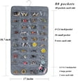 thumbnail image 3 of Bevtee 2 Pack Hanging Jewelry Organizer, 80 Pockets , Earring Holder Organizer for Women Girls, Gray, 3 of 7