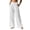 White, variant on Linen Pants Women Wide Leg Elastic High Waisted Beach Flowy Pants Pull On Dressy Casual Baggy Cotton Linen Slacks Hot Pink M