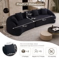 thumbnail image 4 of HUTWIFE Home Modern Solid Print Chenille Reclining Modular Sofa with 5 Throw Pillows, Black, 4 of 7