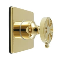 Kingston Brass KS3042RX Belknap Single-Handle Three-Way Diverter Valve with Square Trim Kit, Polished Brass
