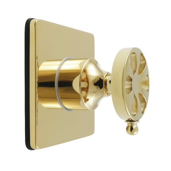 Kingston Brass KS3042RX Belknap Single-Handle Three-Way Diverter Valve with Square Trim Kit, Polished Brass