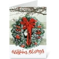 thumbnail image 2 of Wreath in Snow Religious Christmas Cards - Set of 18 Large 5 x 7-Inch Folded Cards, Themed Holiday Card Value Pack, Envelopes Included, 2 of 8