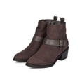 thumbnail image 5 of New Women Qupid Thrill01 Faux Suede Pointy Toe Harness Buckle Chunky Heel Bootie, 5 of 6