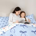 thumbnail image 5 of Erosebridal Blue Princess Bow 7-Piece Twin Bedding Sets For Girls,Dreamy Bowknot Kids Bedding Comforter Set,Colorful Stars Reversible, 5 of 7