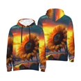 thumbnail image 6 of Bingfone Sunset Coast Sunflower Men's Drawstring Hoodie Long Sleeve Pocket Sweatshirts-XX-Large, 6 of 6