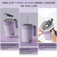 thumbnail image 2 of Purple 12oz Self-Stirring Coffee Mug, Electric Rechargeable Magnetic Stirring Cup with Temperature Display & Lid, Bpa-Free Stainless Steel for Hot & Cold Drinks, 2 of 8