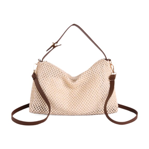 Dickly Beach Tote Bag Fashion Gift Lightweight Shoulder Bag for Business Birthday Beach White