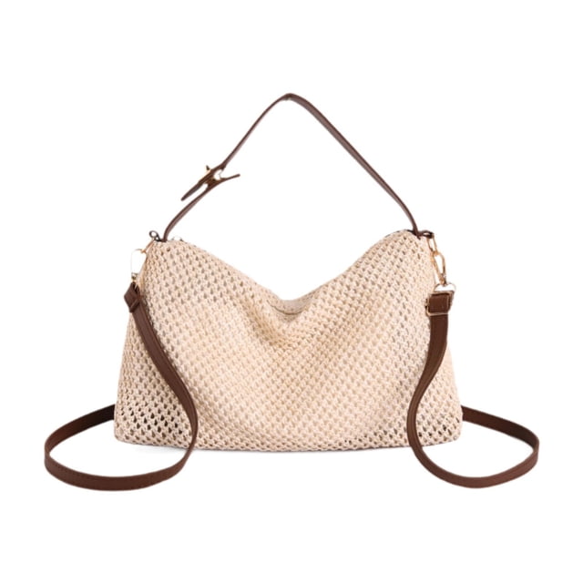 Bolso de playa tipo tote, regalo de moda, bolso de hombro ligero para negocios, cumpleaños, playa Blanco