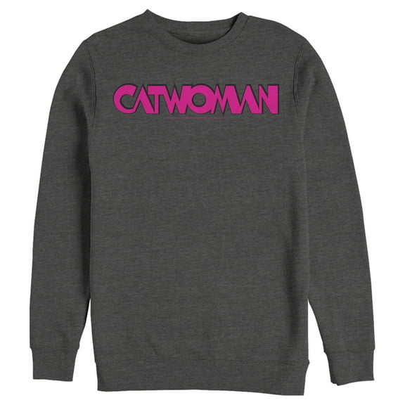 Men's Batman Catwoman Logo Sweatshirt Charcoal Heather 3X Large