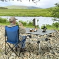 thumbnail image 3 of Topbuy Folding Camping Table Collapsible Aluminum Roll Up Beach Table with Carrying Bag 4-Level Adjustable Height Silver, 3 of 7