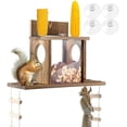 thumbnail image 1 of Carbonized Wood Window Squirrel Feeder, Squirrel Feeders for Outside Winter with Transparent Viewing, Ladders & Removable Front Panel, Safe Feeding Shelter for Squirrels for Corn, 1 of 5