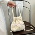 thumbnail image 3 of Chinese Style Small Bag Vintage Flower Embroidery Hanfu Handbag Shoulder Bag Crossbody Bag Drawstring Purse, 3 of 6