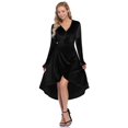 thumbnail image 1 of Robe de Soirée Formelle en Velours pour Femmes Manches Longues Mini Robes, 1 of 4
