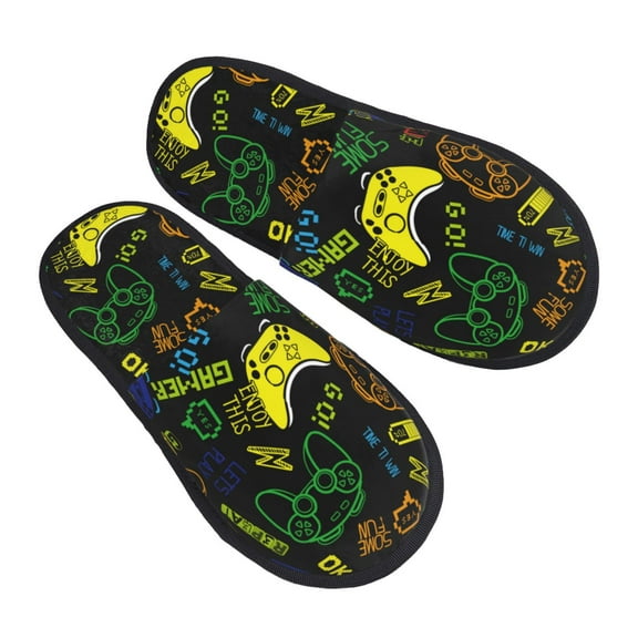 House Slippers for Women Men - Game Play Lightweight House Shoes Fuzzy Slippers, Soft Slip-On Cozy House Slippers for Woman Indoor Outdoor