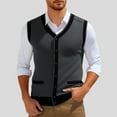 thumbnail image 2 of JTieacloth Sleeveless Sweater Vest Sweater Vest Men's Sleeveless Knitted Vest V Neck Knitted Vest Spring Plain Sleeveless Knitted For Men(Gray), 2 of 4