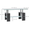 thumbnail image 3 of HOMCOM Rectangle Glass Coffee Table, 2-Tier Center Table with Glass Top, 3 of 10