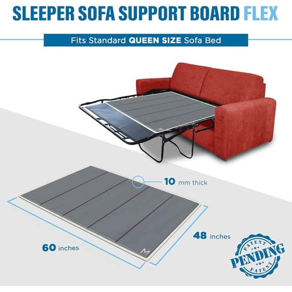 Size Sleeper Sofa Support Board -  Comfort Mattress Shield for Pull Out Couch, Foldable Steel Bar Cover