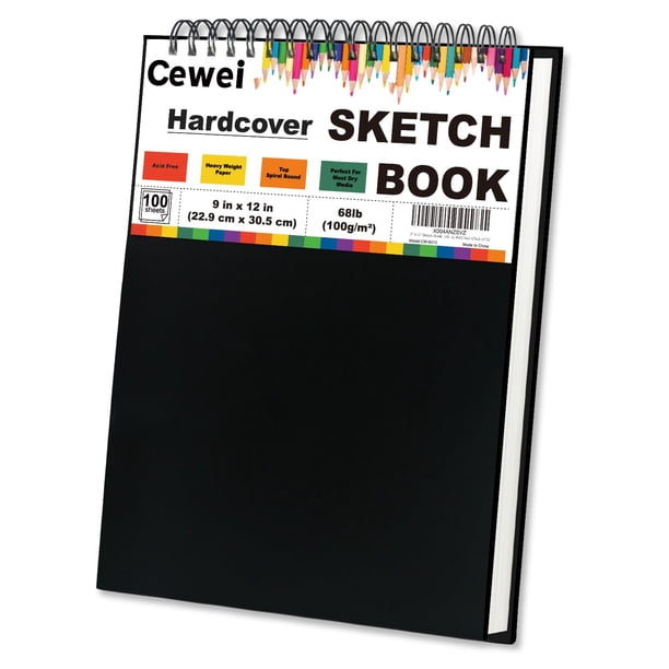 Cuaderno de dibujo Cewei de 9 x 12 cm con 100 hojas de papel de dibujo, 100 g/m²