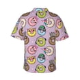 thumbnail image 4 of Xecao Cute Donuts print Hawaiian shirt - a stylish short-sleeve button-down for men, perfect for casual beach and tropical outings., 4 of 9