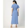 thumbnail image 4 of Moomaya Short Sleeve Spread Collar Cotton Dress - Women's Trendy Shirt Dress, 4 of 9
