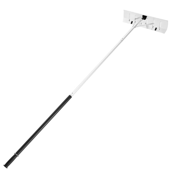 Snow Roof Rake with Wheels, 26-Inch Aluminum Blade, Adjustable 7.5 to 20 ft Handle, Lightweight Anti-Slip Grip for Snow and Leaf Debris Removal