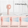 thumbnail image 4 of Ventilador de mano, mini ventilador portátil de 4000 mAh, ventilador de bolsillo personal recargable por USB [tiempo de trabajo máximo 16 horas] con 3 velocidades para exteriores, viajes-rosa JM, 4 of 5