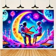 thumbnail image 4 of Blacklight Tapestry Astronaut and Alien Design, UV Reactive Black Tapestry Wall Hanging for Bedroom Living Room Game Room Decor, 4 of 5