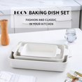 thumbnail image 4 of KOOV Bakeware Set, Ceramic Baking Dish Set, Rectangular Casserole Dish Set, lasagna Pan, Baking Pans Set for Cooking, Cake Dinner, Kitchen, 9 x 13 Inches, 3-Piece (Set of 3, White), 4 of 4