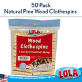 thumbnail image 4 of LOLA Wood Spring Clothespins, Moisture Resistant Hard Wood, Coil Spring Clips - 50 CT, 4 of 4