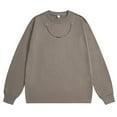 thumbnail image 1 of pstuiky camisas de manga larga para hombre, Camiseta de manga larga con cuello redondo y cadena de color liso para hombre. Blusa de manga larga con cuello redondo. top de hombre m, 1 of 3