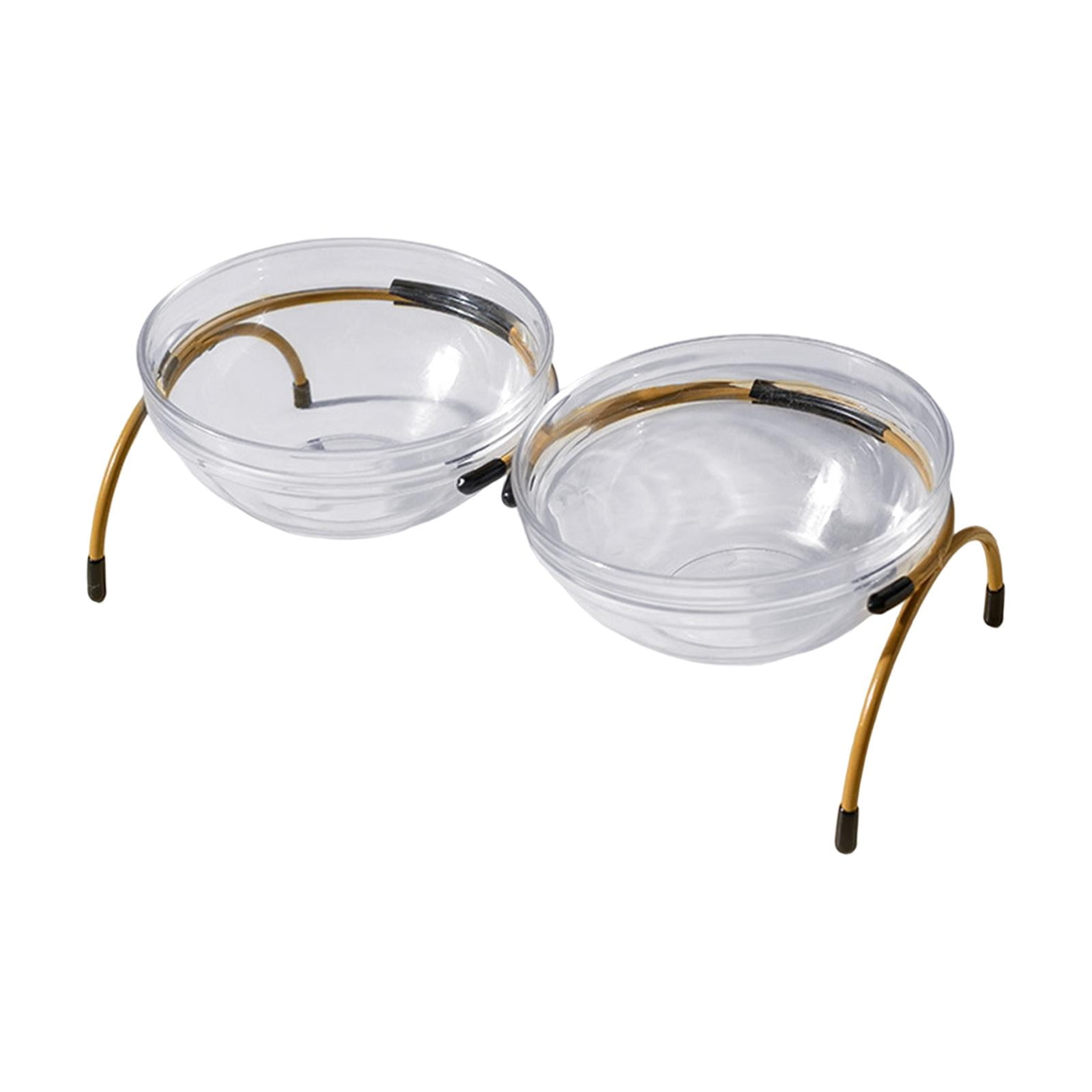 Portable Dog Elevated Bowls with Glass Bowls Raised Pet Bowls Feeding Container Water Food Dispenser for Small Medium Large Dogs Cats Kitten , Aureate