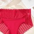 thumbnail image 4 of Womens Red Lace High Waisted Panties, Cotton Tummy Control Briefs, Seamless Hipster Underwear with Scalloped Trim, Breathable Soft Stretch,Size XL, 4 of 4