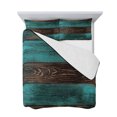 thumbnail image 7 of Teal Brown Wood Queen Size Down Alternative Comforter, Lightweight Comforter Quilt Bedding Set with Pillow Shams Vintage Simple Chic Board All Seasons Bed Comforter Duvet Insert 90"x96", 7 of 7