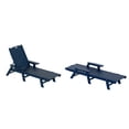 thumbnail image 2 of GARDEN Set of 2 Patio Outdoor Chaise Lounge Chair, Navy Blue, 2 of 8