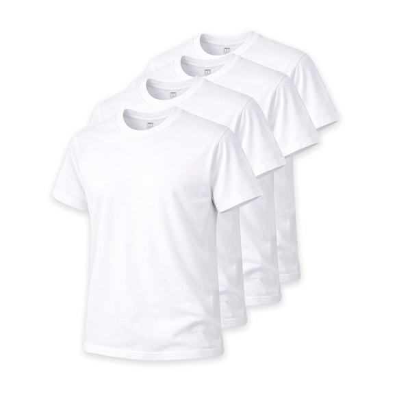 KNITE Paquete 4 Playeras Hombre Algodon Manga Corta Cuello Redondo Basicas