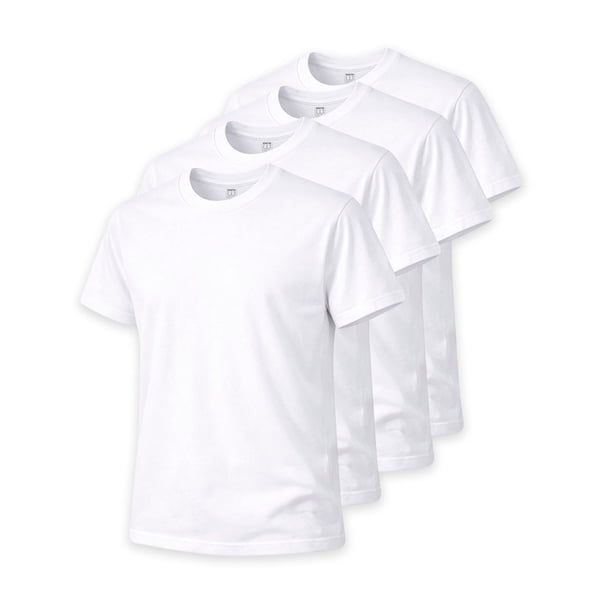 KNITE Paquete 4 Playeras Hombre Algodon Manga Corta Cuello Redondo Basicas