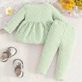thumbnail image 5 of TOWED22 Kid Toddler Girl Clothes Cute Print Ruffle Sleeve Top Floral Pants 2PC Fall Winter Girls Outfits Clothing Set,Light Green,2-3 Y, 5 of 5
