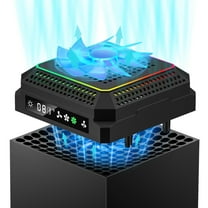 Auto Cooling Fan for Xbox Series X with 11 RGB Light Modes, Automatic Fan Speed Adjustable by Temperature, with 4 Gears for Xbox Series X Console, RGB Lights, USB Ports(Black)