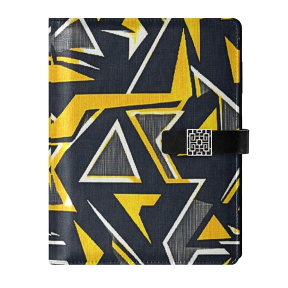 Premium Faux Leather Notebook - Refillable, Multi-Functional Organizer, 23.3x17cm, All-Season Use，Geometric Pattern