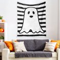 thumbnail image 1 of Fiudx Ofertas relámpago del día Nueva manta tipo chal de franela para la siesta con diseño de fantasmas blancos y bonitos de Halloween, 1 of 5