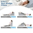 thumbnail image 3 of Bed Wedge Pillow for Sleeping, Elevated Wedge Pillow for Sleep Apnea with Air Layer Washable Cover, 12Inch Foam Wedge Triangle Pillow for Acid Reflux, Gerd, Snoring and After Surgery, Grey, 3 of 7