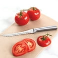 thumbnail image 4 of Rada Tomato Slicer Knife, Stainless Steel Cutlery, Hand-Sharpened, Double-Sided Serrated Blade and Solid Aluminum Handle, 4 of 6